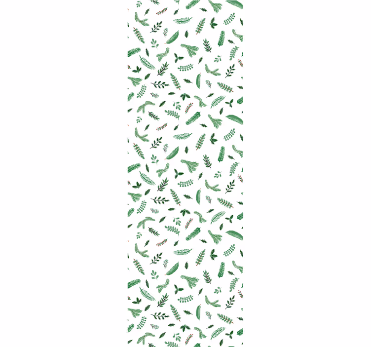 Leaves pattern Christmas decoration wallpaper - TenStickers