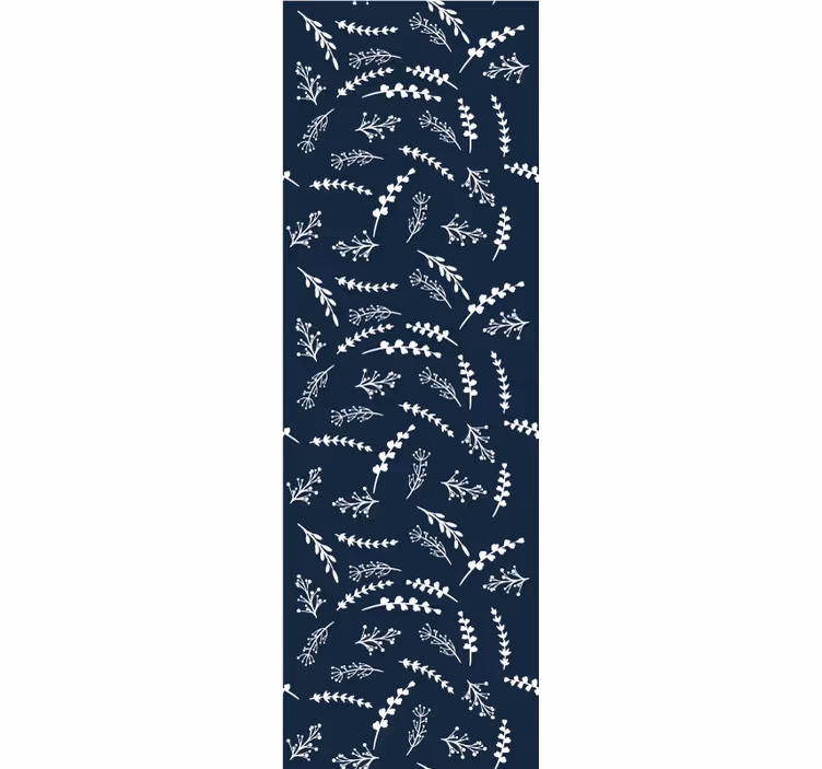 Delicate blue pattern leaf wallpaper - TenStickers