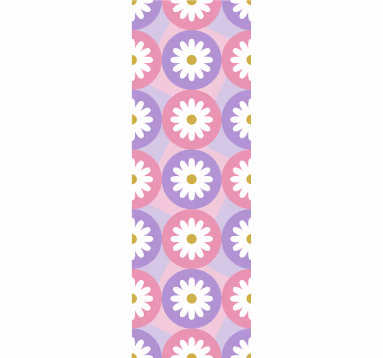 Daisy pink motif floral wallpaper - TenStickers