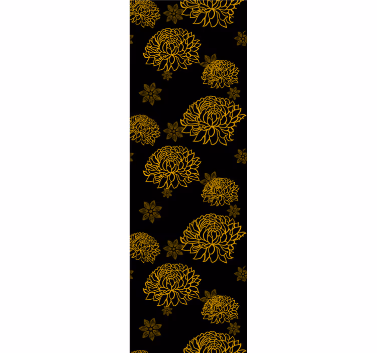 Floral wallpaper with golden floral pattern - TenStickers