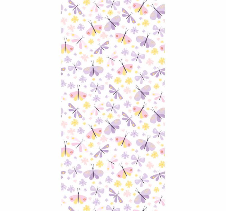 Delicate purple pattern butterfly wallpaper - TenStickers