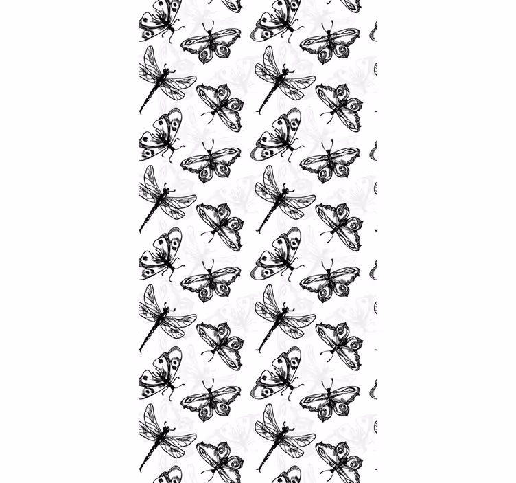 Black dragonflies butterfly wallpaper - TenStickers