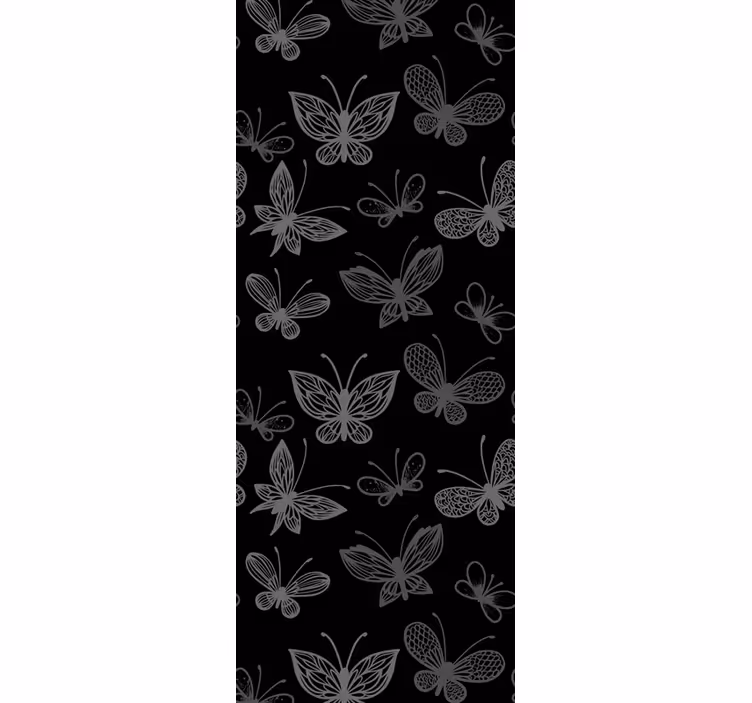 Elegant black silhouettes butterfly wallpaper - TenStickers