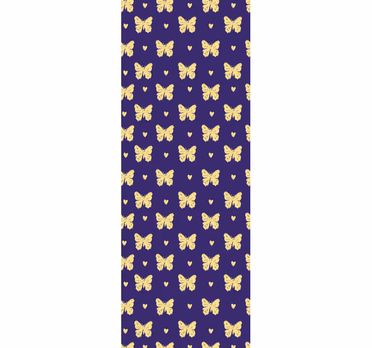 Blue and golden pattern butterfly wallpaper - TenStickers