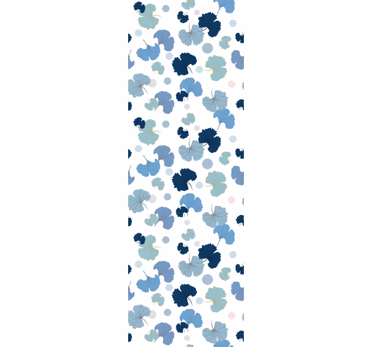 Blue Ginkgo leaf modern wallpaper - TenStickers