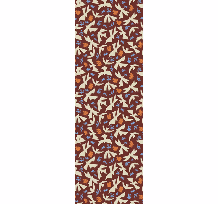 Stylized nature motifs floral wallpaper - TenStickers