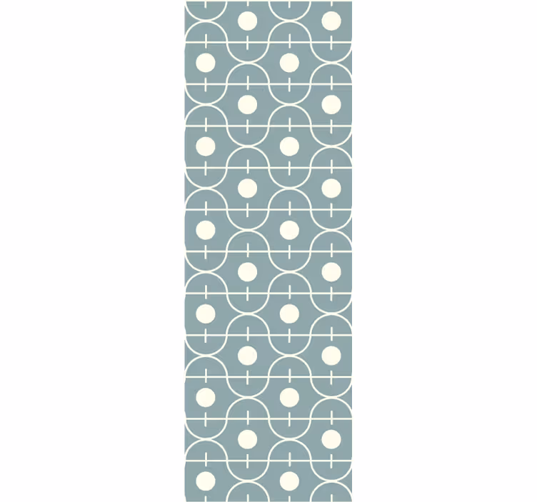 Blue Japandi pattern with geometric  wallpaper - TenStickers