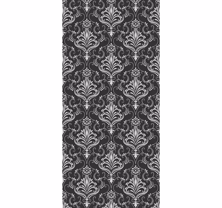 Baroque botanical motif home office wallpaper - TenStickers