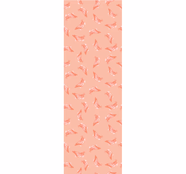 Elegant pink pattern birds wallpaper - TenStickers