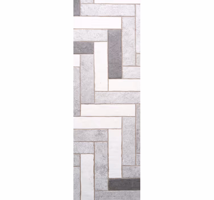 Cold gray-brown herringbone pattern wallpaper - TenStickers