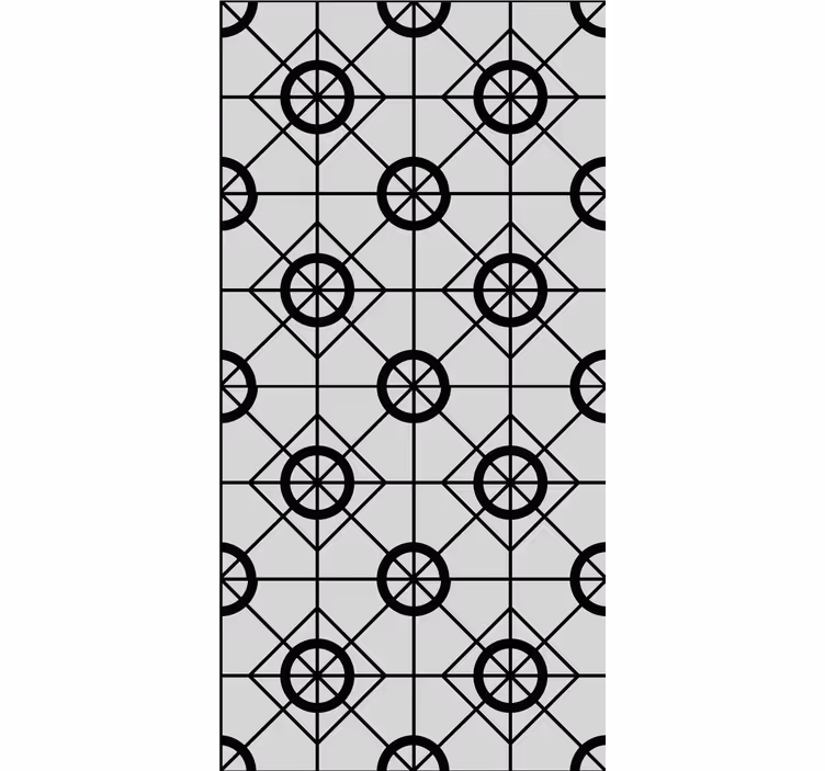 Geometric black pattern tile wallpaper - TenStickers