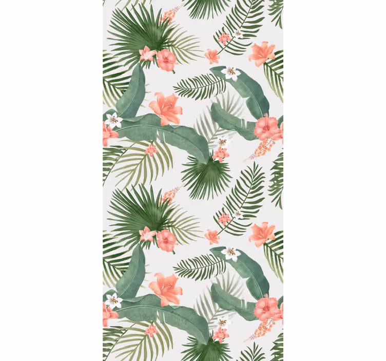Floral Greenery Pattern jungle wallpaper - TenStickers