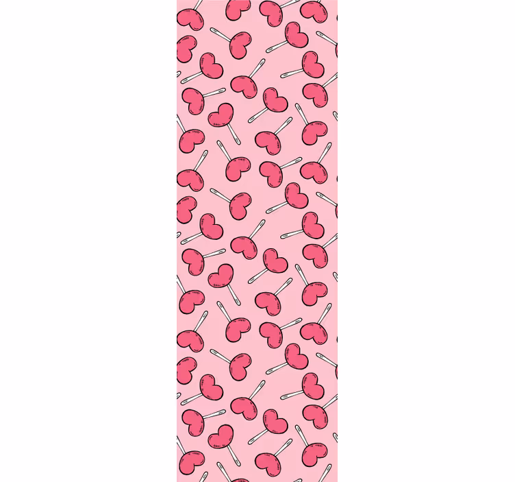 Heart Lollipop Pattern wallpaper polka dots - TenStickers