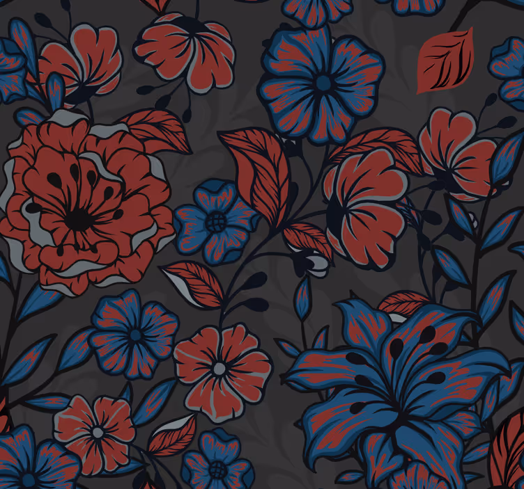 Blooming Floral Scene flower wallpaper - TenStickers