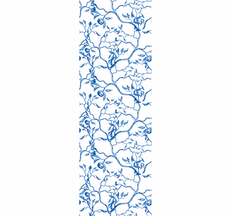 Light blue plants painting Art wallpaper - TenStickers