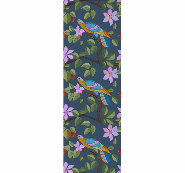 Birds wallpaper in vibrant tropical colors - TenStickers