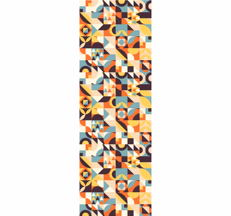 Retro colorred mosaic geometric wallpaper - TenStickers