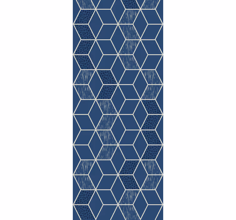 Blue honeycomb shape living room wallpaper - TenStickers