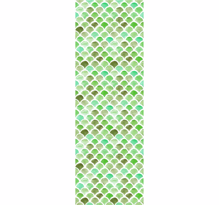 Scalloped green pattern textured wallpaper - TenStickers