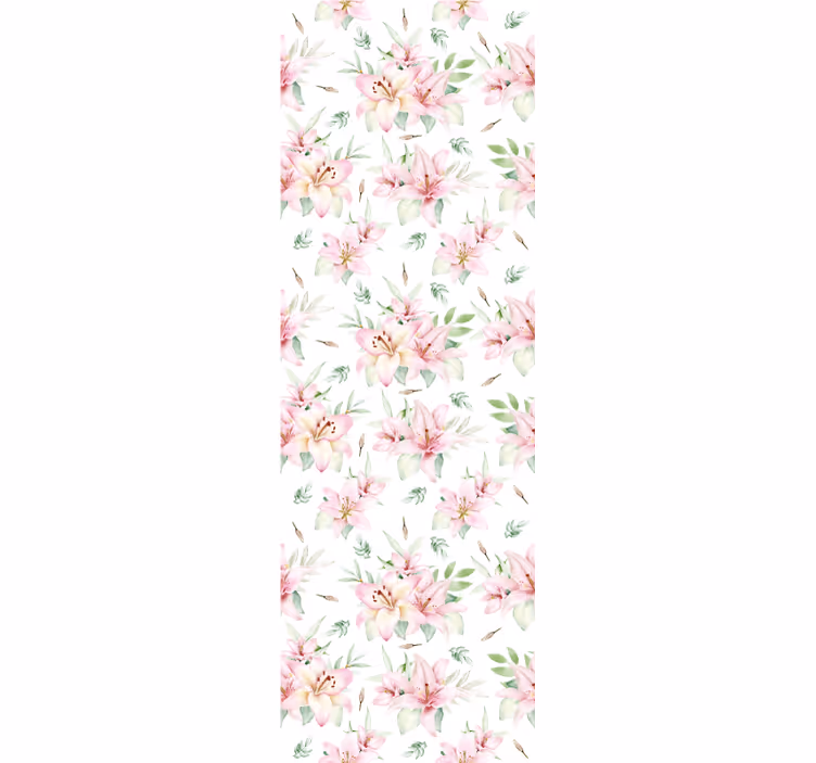 Pink and White Pattern flower wallpaper - TenStickers