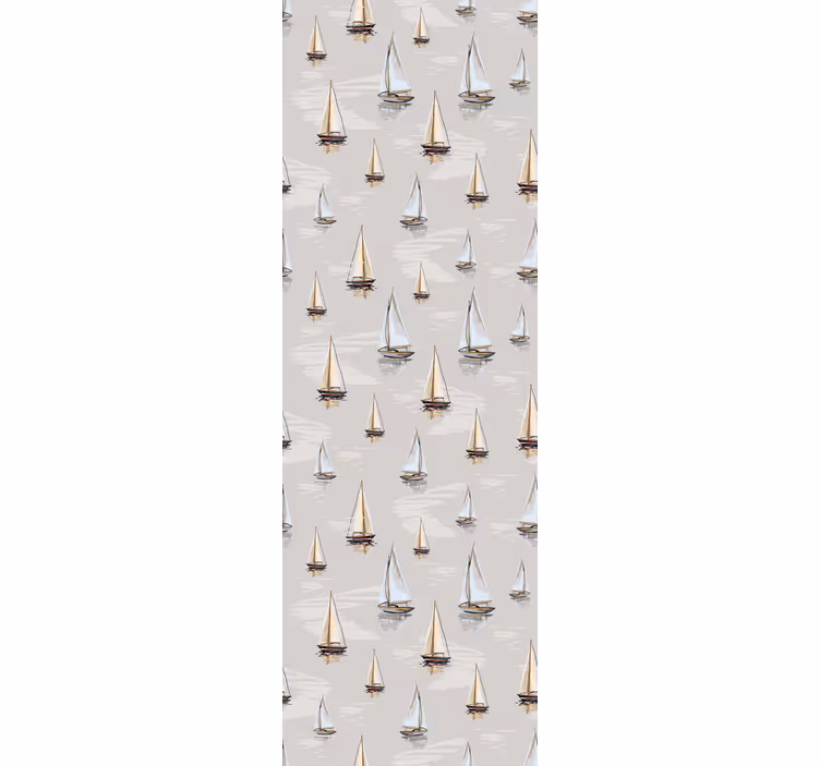 Elegant sailboat pattern Childrens Wallpaper - TenStickers