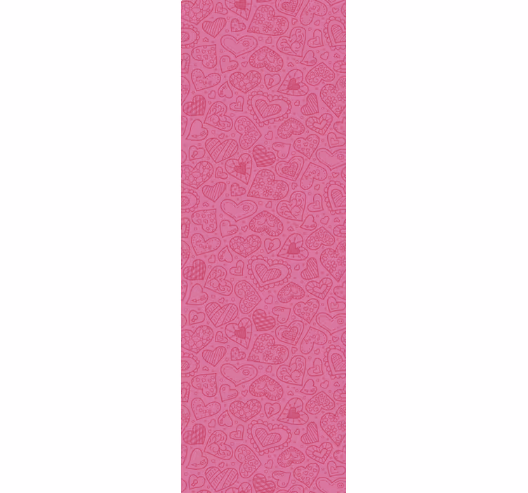 Charming heart shapes Pink wallpaper - TenStickers