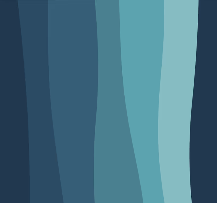 Curved Ocean Waves 3D wallpaper - TenStickers