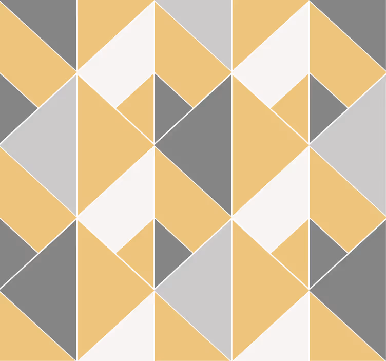 Yellow and Grey Triangle Pattern Wallpaper - TenStickers