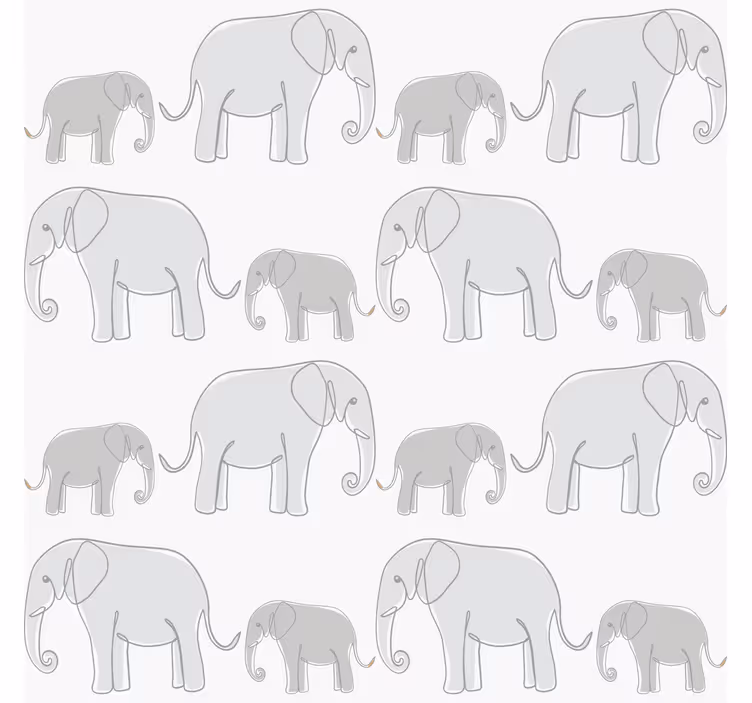 Minimalist elephants children's wallpaper - TenStickers