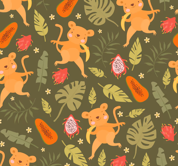 Playful Feline Motif cat wallpaper - TenStickers