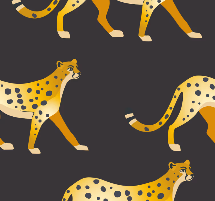 Golden panthers Black wallpaper - TenStickers