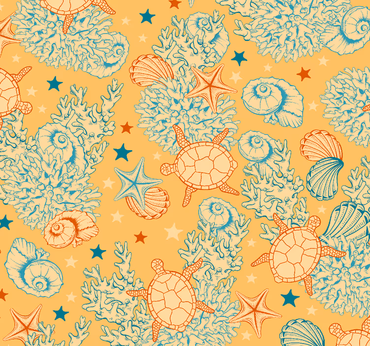 Marine Motif Ensemble fish wallpaper - TenStickers