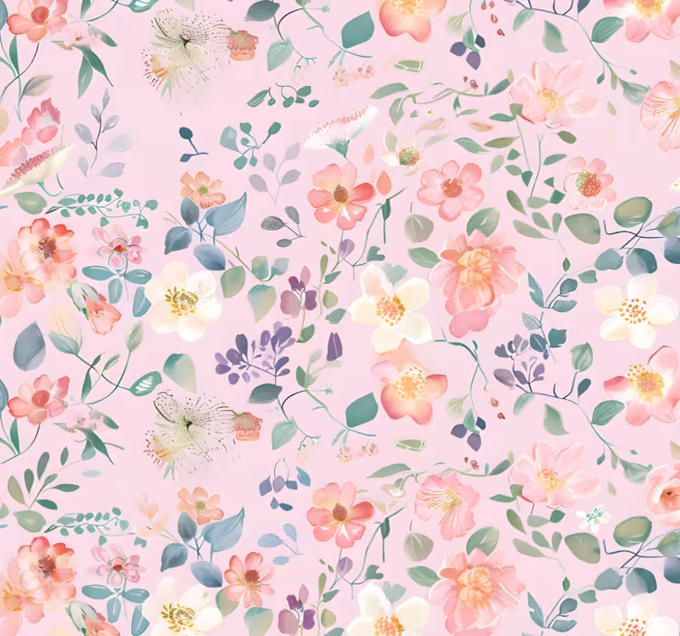 Spring explosion Pink wallpaper - TenStickers