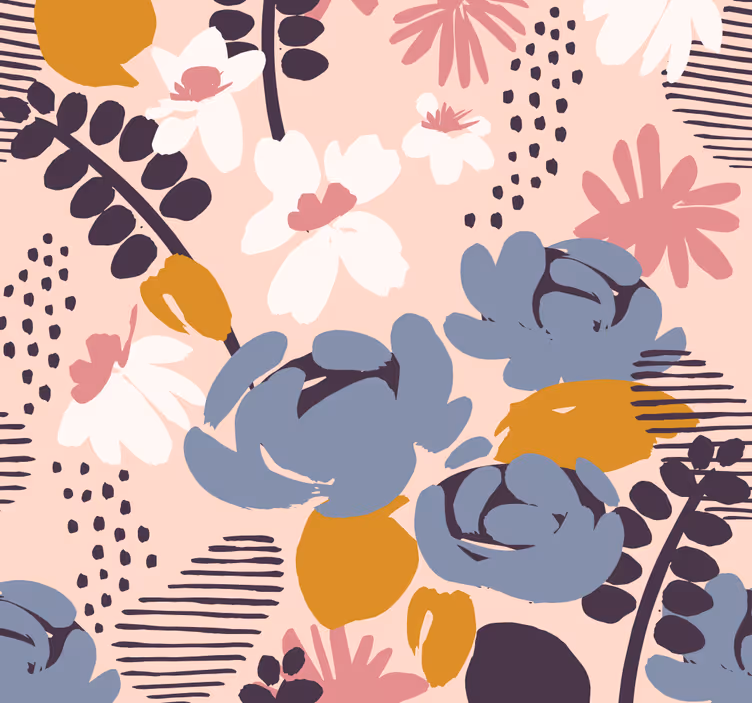 Floral wallpaper with botanical design - TenStickers