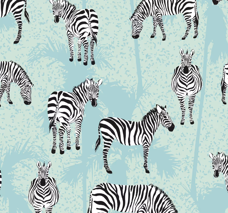 Zebra wallpaper in a zebra patterned design - TenStickers
