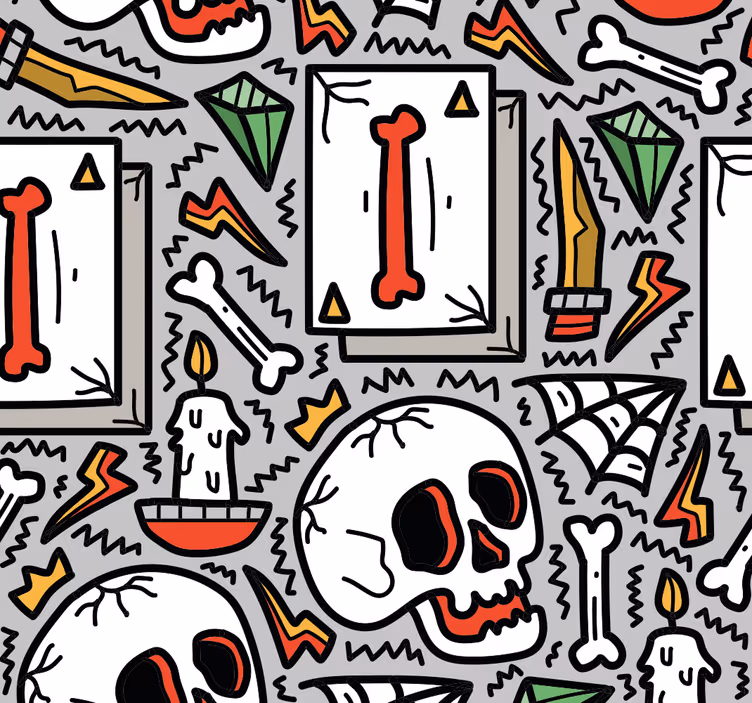 Skull Graffiti teens wallpaper - TenStickers
