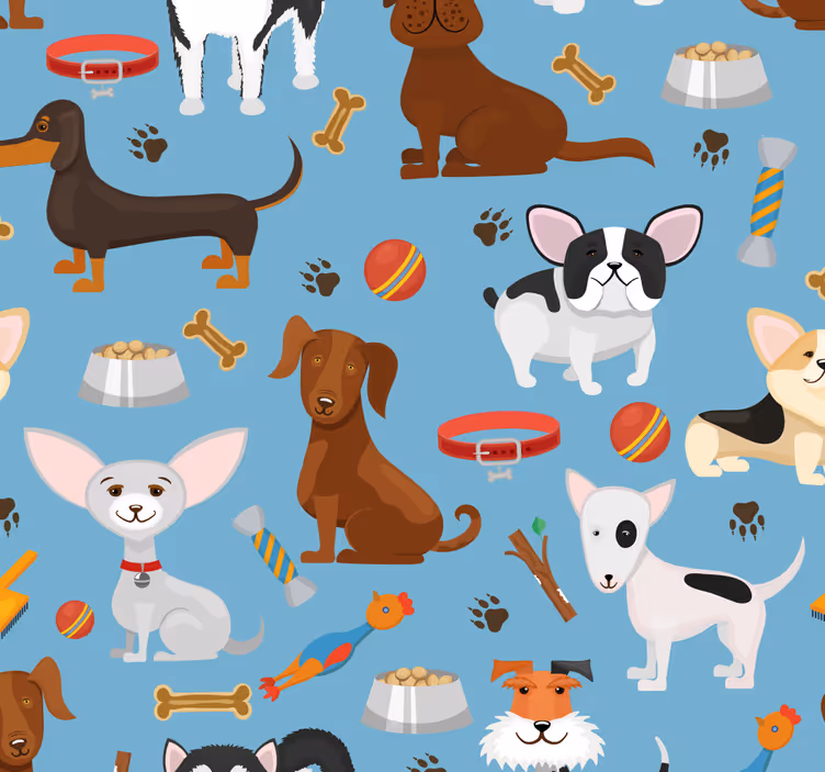 Canine Companions dog wallpaper - TenStickers