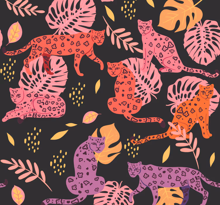 Tropical Fauna Motif animal wallpaper - TenStickers