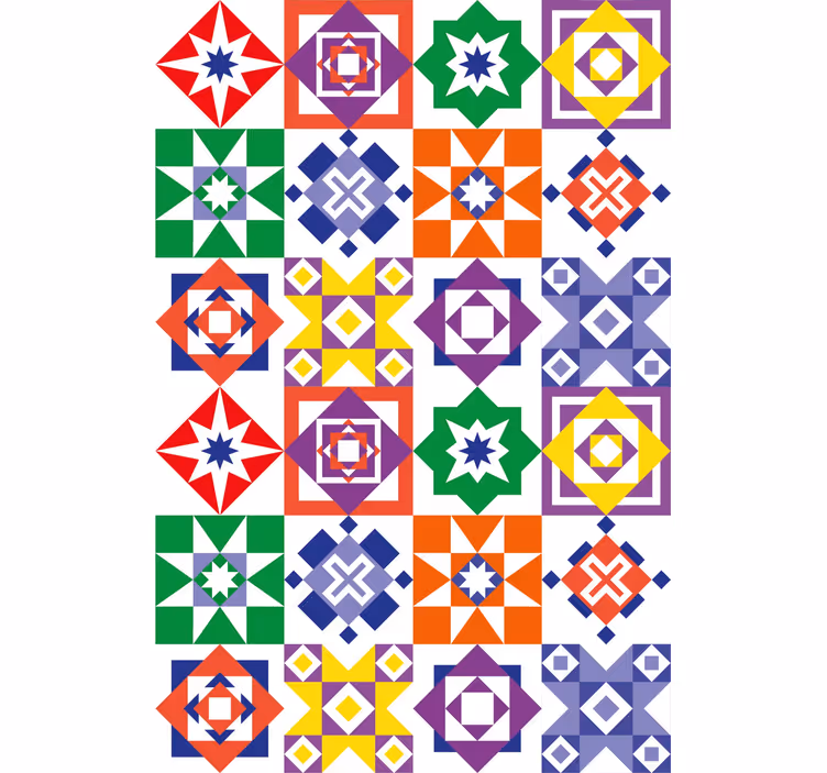 Multicolor design tile wallpaper - TenStickers
