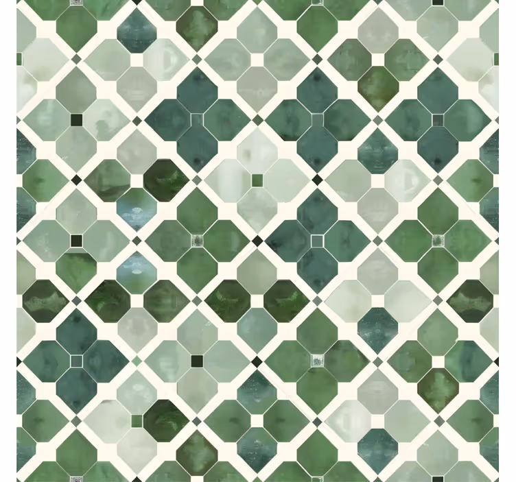 Arabian green pattern tile wallpaper - TenStickers