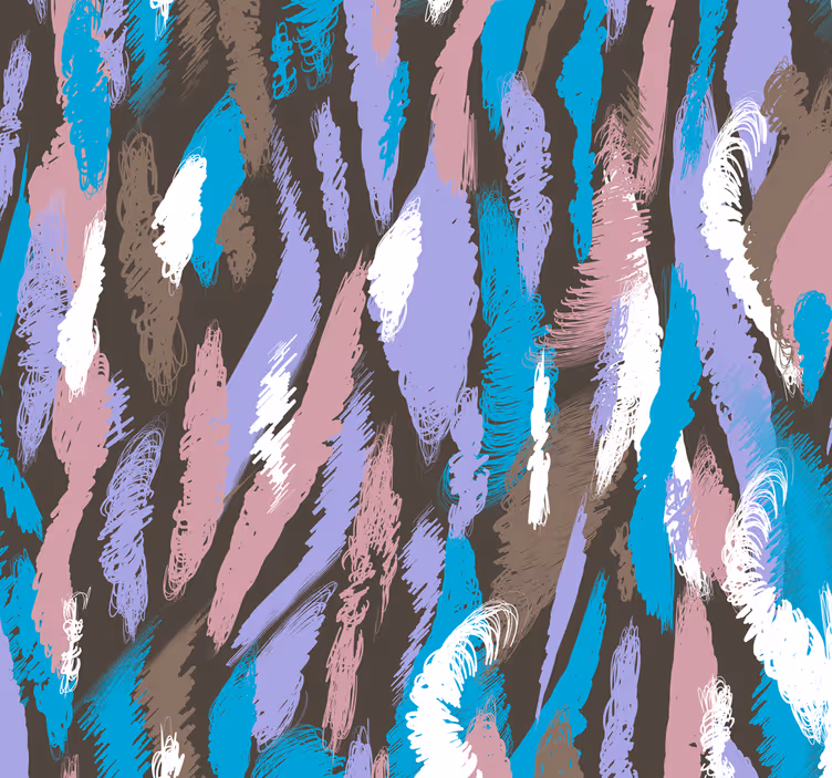 Living room wallpaper abstract feather design - TenStickers