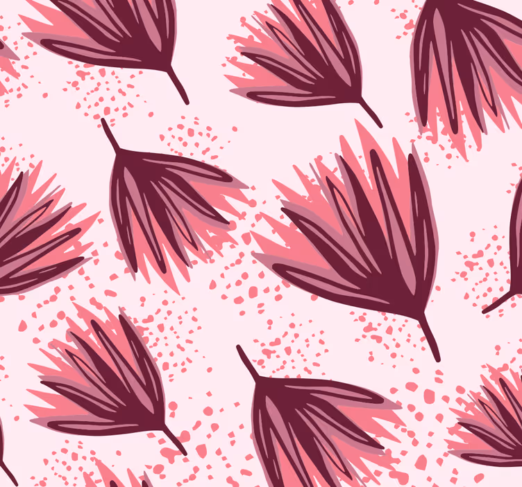 pink Pattern Motif flower wallpaper - TenStickers