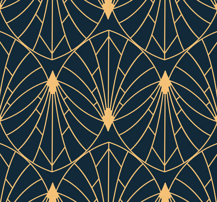 Art deco thin lined pattern Abstract Wallpaper - TenStickers