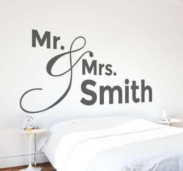 Personalised Mr & Mrs Wall Decal
