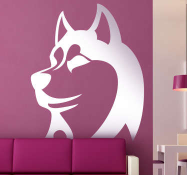 Silhouette Siberian Husky Wall Sticker