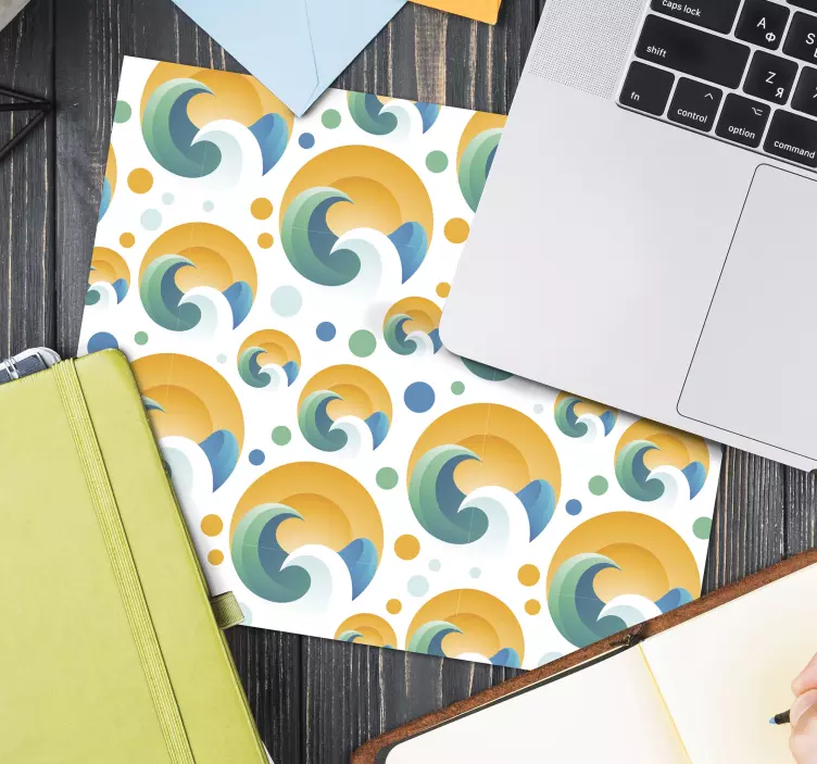 Mouse pad patterns colorful wave designs - TenStickers