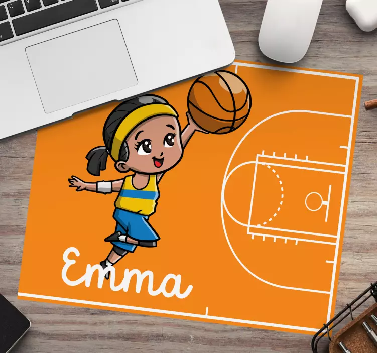 Cheerful Basketball Player personalised mouse mat - TenStickers