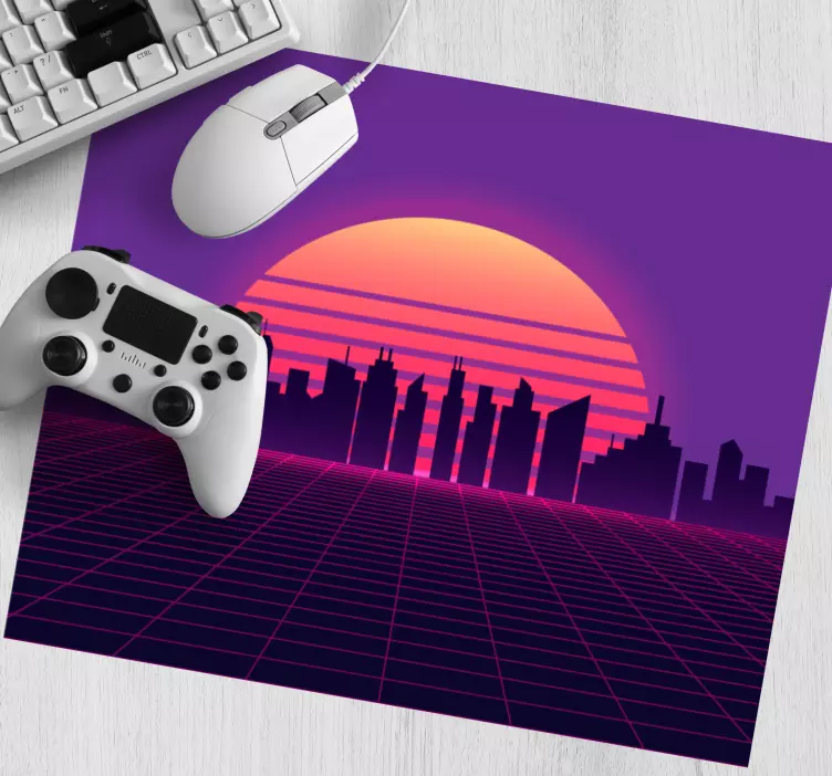 Vaporwave sunset 80s style original mouse pad - TenStickers