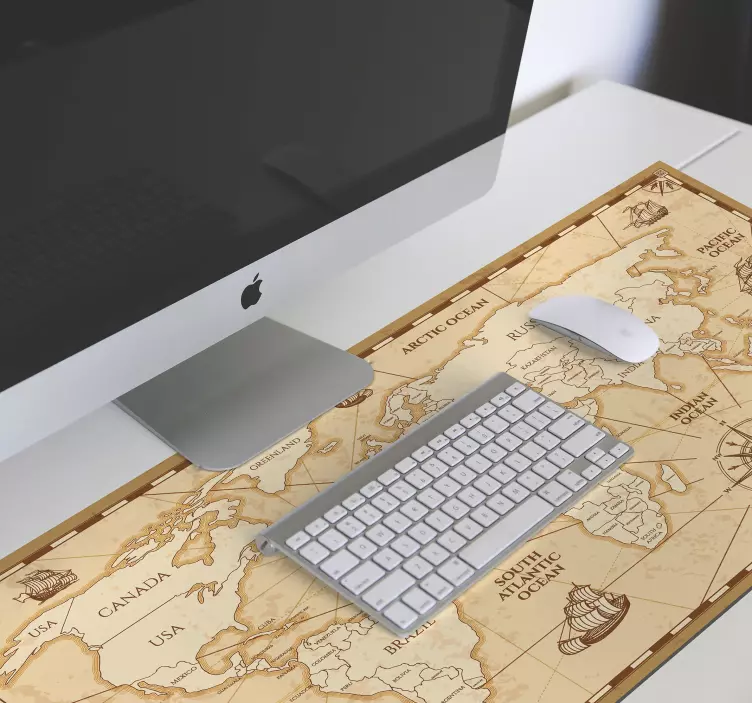 World map vintage XXL mouse pad - TenStickers