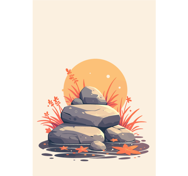 Stones on water bathroom window blind - TenStickers